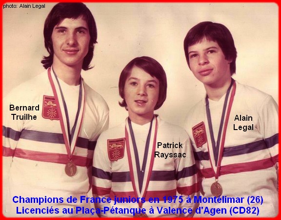 Champions de France pétanque juniors triplettes en 1975