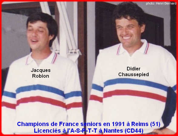 champions de France doublettes seniors pétanque 1991