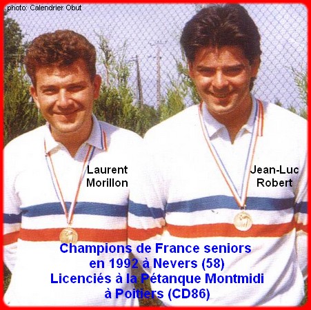 champions de France doublettes seniors pétanque 1992