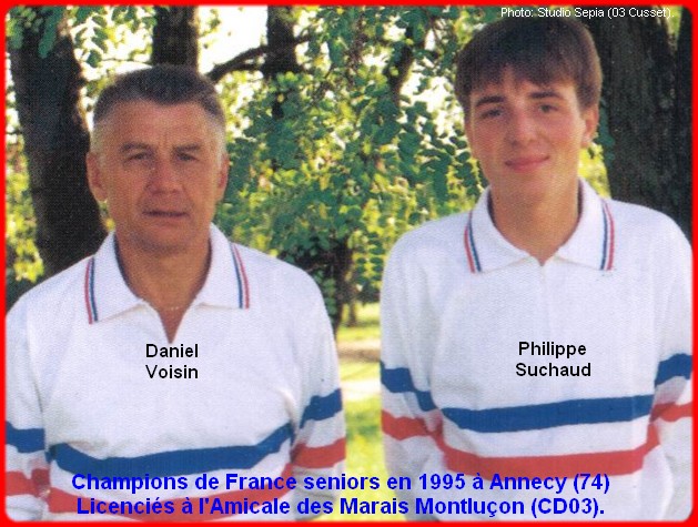 champions de France doublettes seniors pétanque 1995