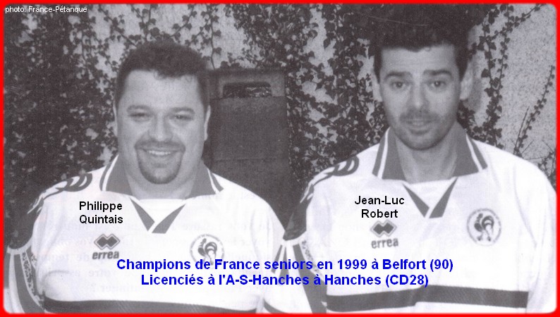 champions de France doublettes seniors pétanque 1999