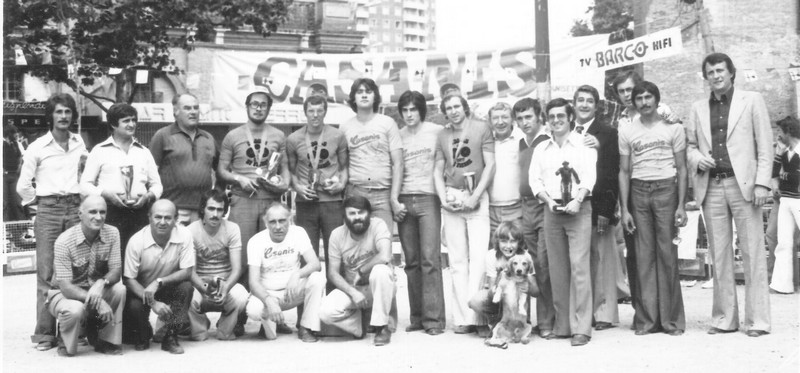 Les finalistes du concours triplettes 3 jours de St-Pierre Toulouse en 1977