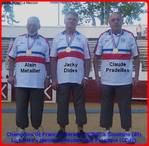 Champions de France pétanque vétérans triplettes en 2007