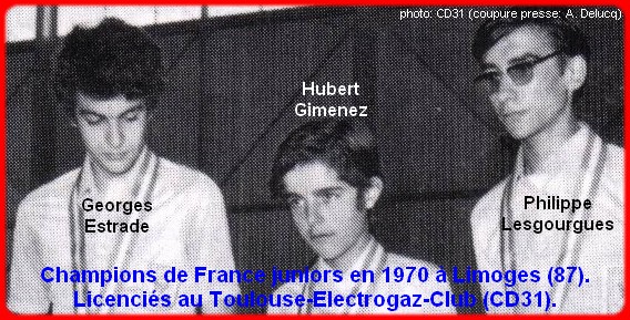 Champions de France pétanque juniors triplettes en 1970