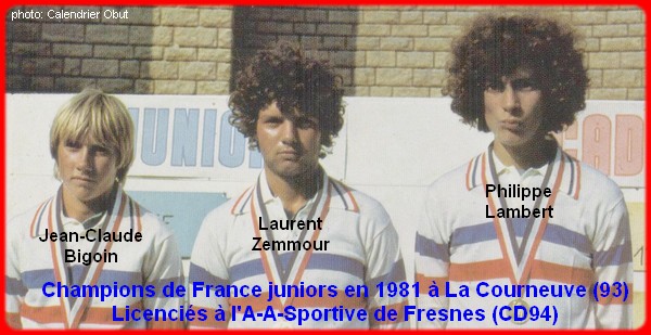 Champions de France pétanque triplettes juniors en 1981