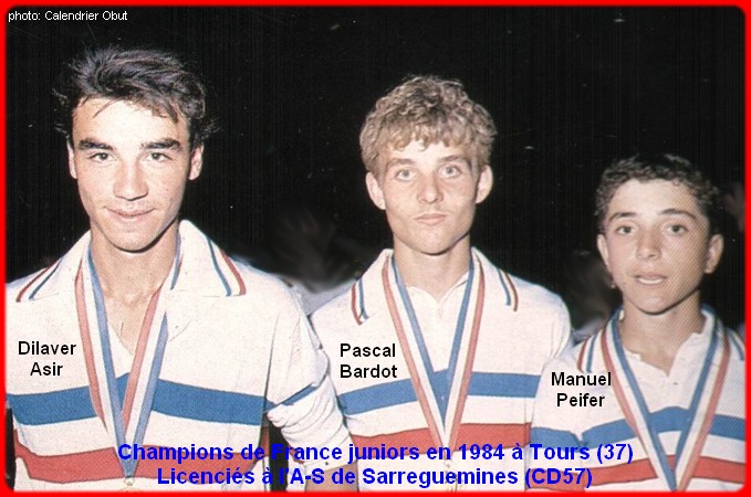 Champions de France pétanque triplettes juniors en 1984