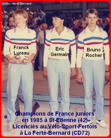 Champions de France pétanque triplettes juniors en 1985