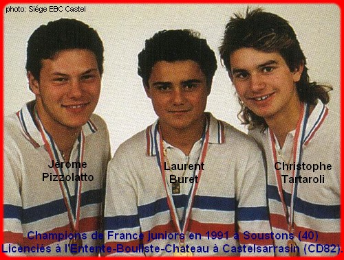 Champions de France pétanque juniors triplettes 1991