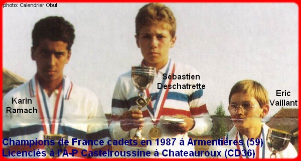 Champions de France pétanque triplettes cadets 1987