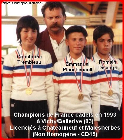 Champions de France pétanque triplettes cadets, en 1993 à Vichy
