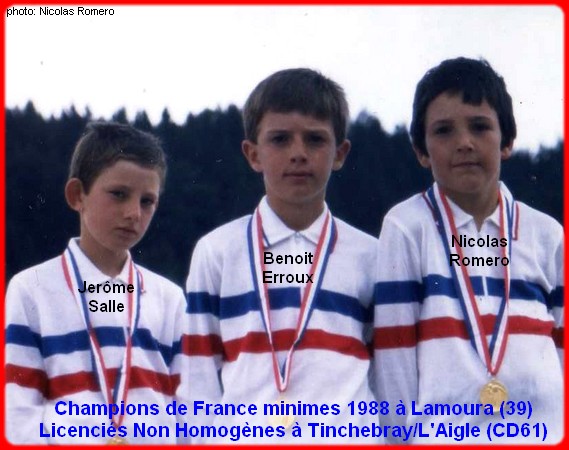 Champions de France pétanque triplettes minimes 1988
