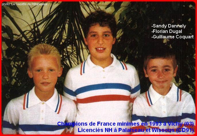 Champions de France pétanque triplettes minines en 1993 à Vichy