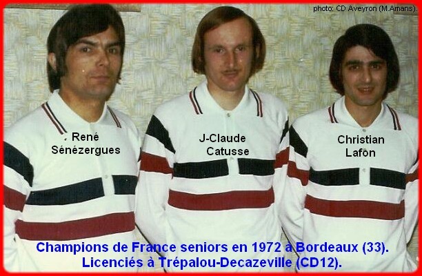 champions de France triplettes seniors pétanque 1972