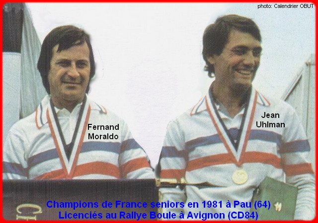 champions de France doublettes seniors pétanque 1981