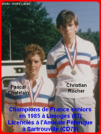 champions de France doublettes seniors pétanque 1985