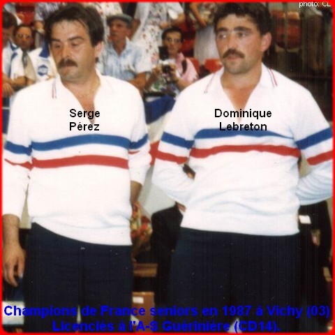 champions de France doublettes seniors pétanque 1987
