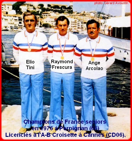 champions de France triplettes seniors pétanque 1976