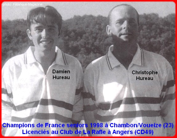 Champions de France doublettes seniors pétanque 1998