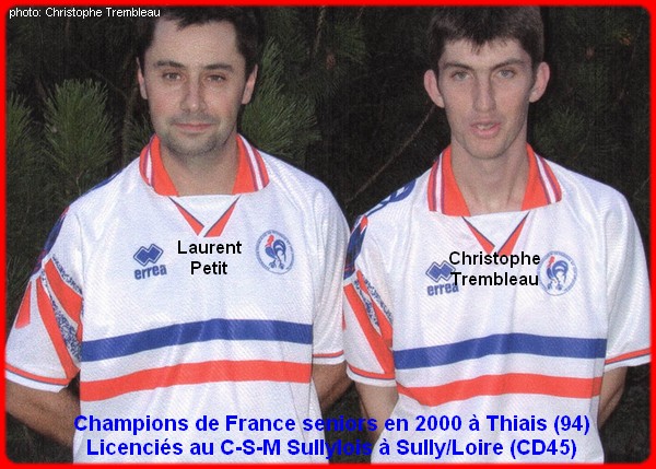 champions de France doublettes seniors pétanque 2000