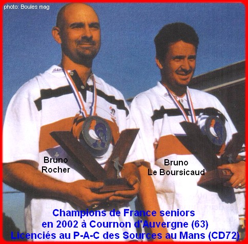 champions de France doublettes seniors pétanque 2002