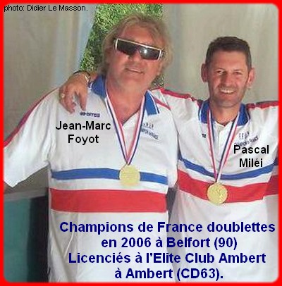 champions de France doublettes seniors pétanque 2006