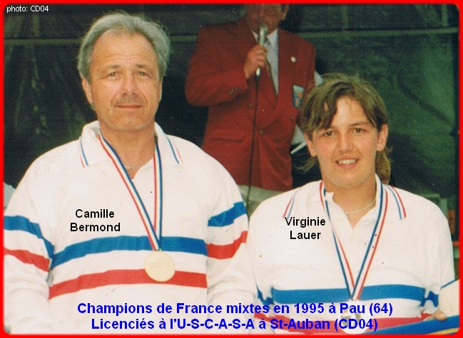 Champions de france pétanque doublettes mixtes en 1995
