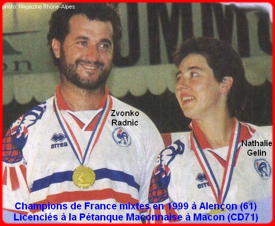 Champions de France pétanque mixtes doublettes en 1999