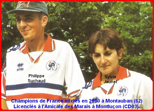 Champions de France pétanque mixtes doublettes en 2000
