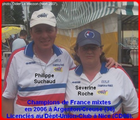 Champions de France pétanque mixtes doublettes en 2006