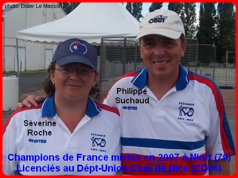champions de France pétanque mixtes doublettes en 2007
