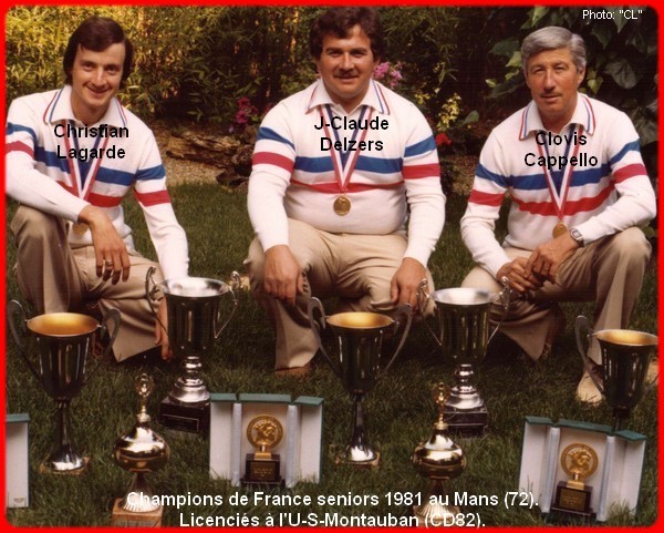 champions de France triplettes seniors pétanque 1981