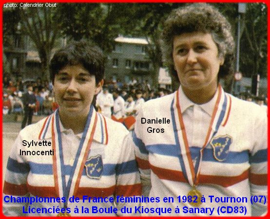 Championnes de France pétanque doublettes féminines en 1982