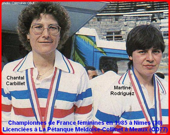 Championnes de France pétanque doublettes féminines en 1985