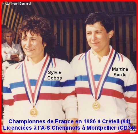 Championnes de France pétanque doublettes féminines en 1986