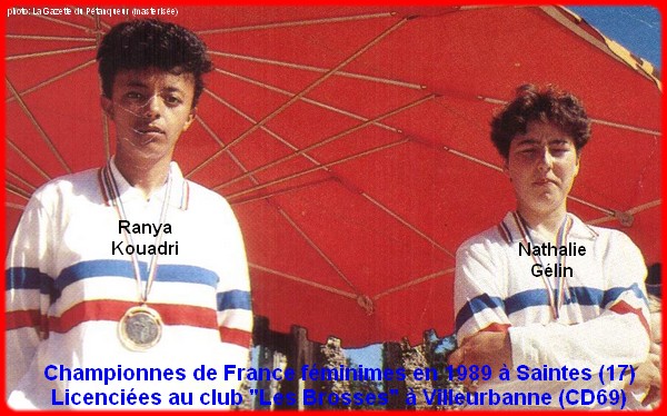 Championnes de France pétanque doublettes féminines en 1989