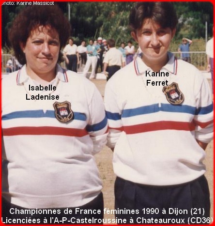 Championnes de France pétanque doublettes féminines en 1999