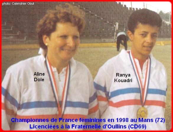 Championnes de France pétanque doublettes féminines en 1998
