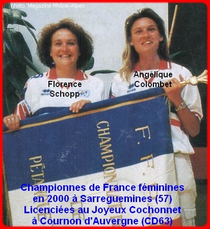 Championnes de France pétanque doublettes féminines en 2000