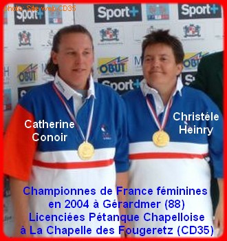 Championnes de France pétanque doublettes féminines en 2004