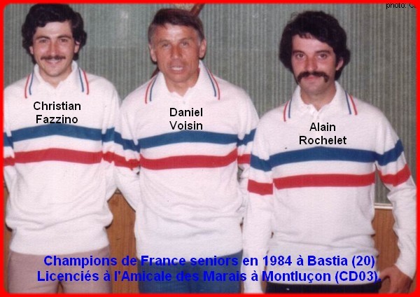 champions de France triplettes seniors pétanque 1984