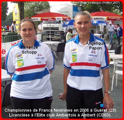 Championnes de France pétanque doublettes féminines en 2006