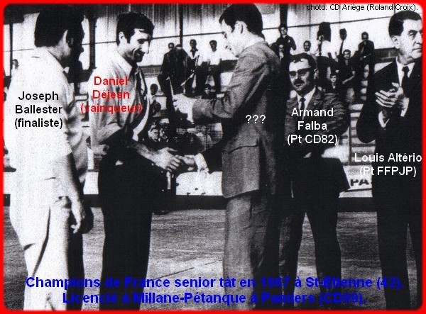 Champion de France pétanque senior tête-à-tête 1967