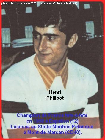 Champion de France pétanque senior tête-à-tête 1968