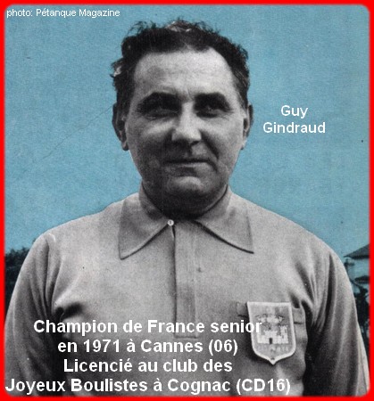 Champion de France pétanque senior tête-à-tête 1971