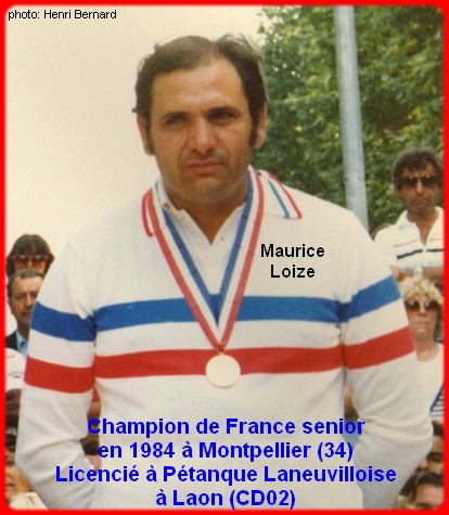 Champion de France pétanque senior tête-à-tête 1984