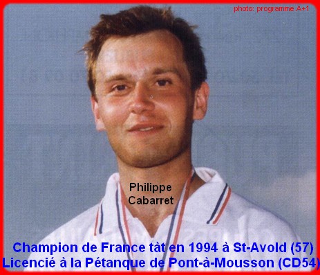 Champion de France pétanque senior tête-à-tête 1994