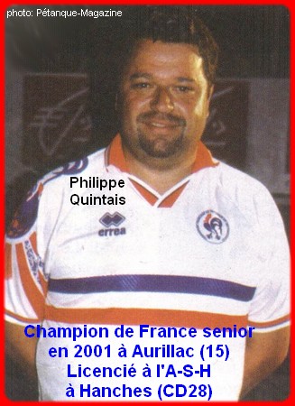 Champion de France pétanque senior tête-à-tête 2001