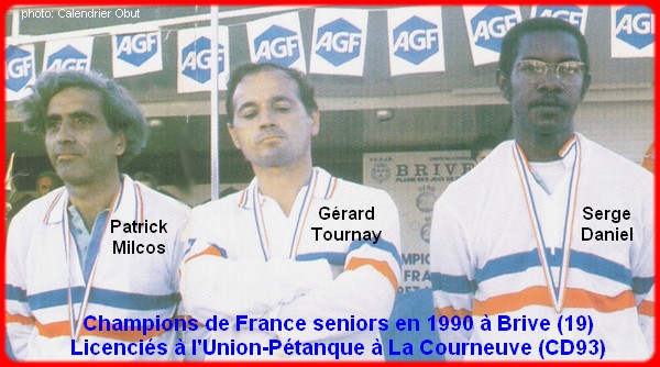 champions de France triplettes seniors pétanque 1990