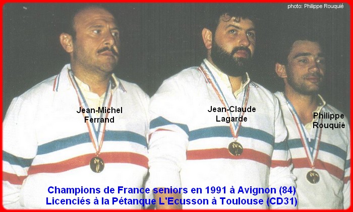 champions de France triplettes seniors pétanque 1991