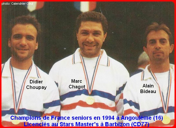 champions de France triplettes seniors pétanque 1994